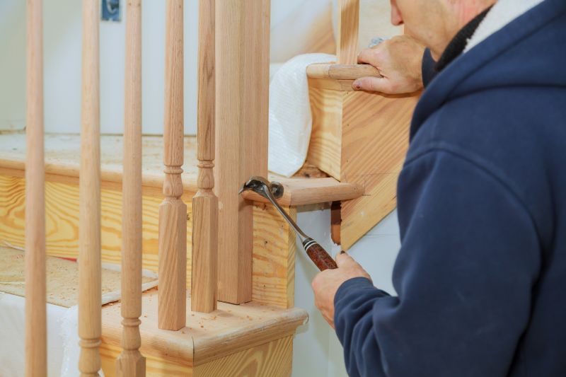 Wood Stair Railing Repair in Kansas City, KS