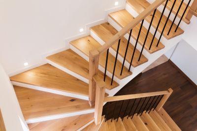 Wood Stairs with Railings